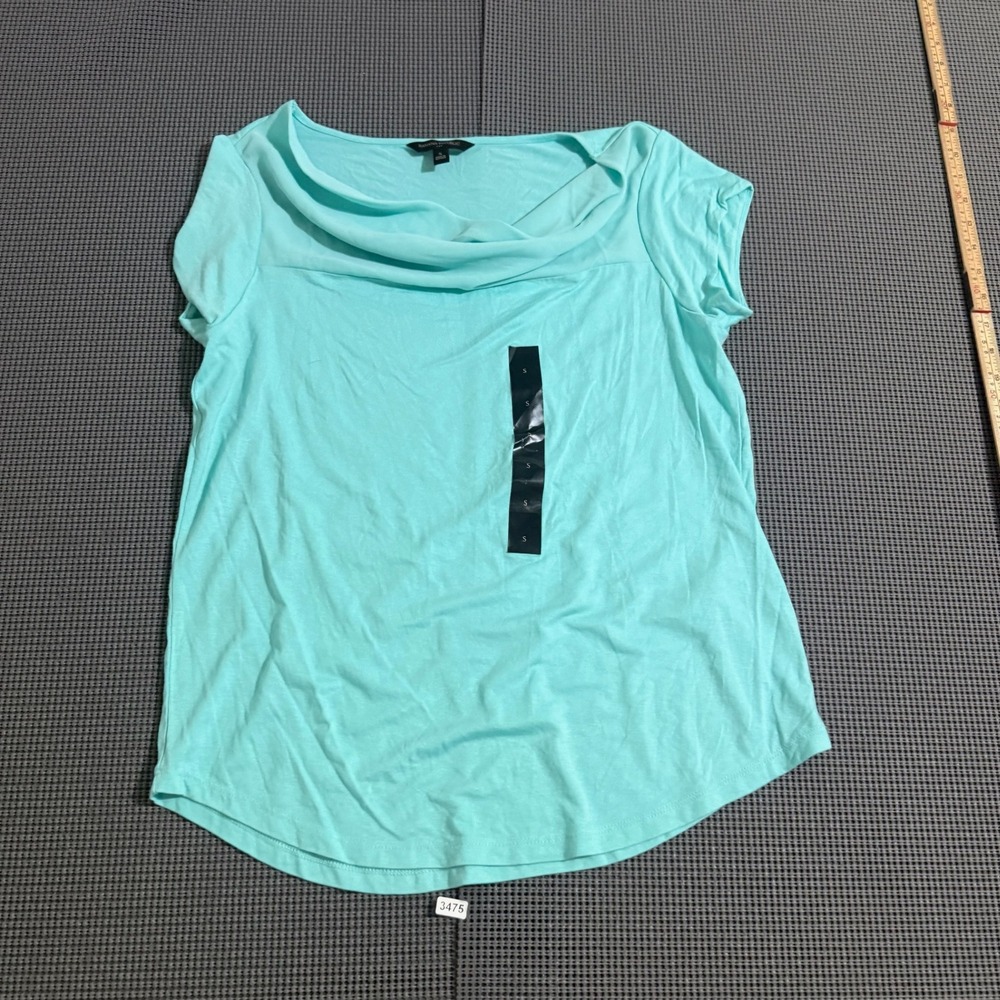 Banana Republic Factory Womens Aqua Cowl Neck Cap Sleeve Top Size S